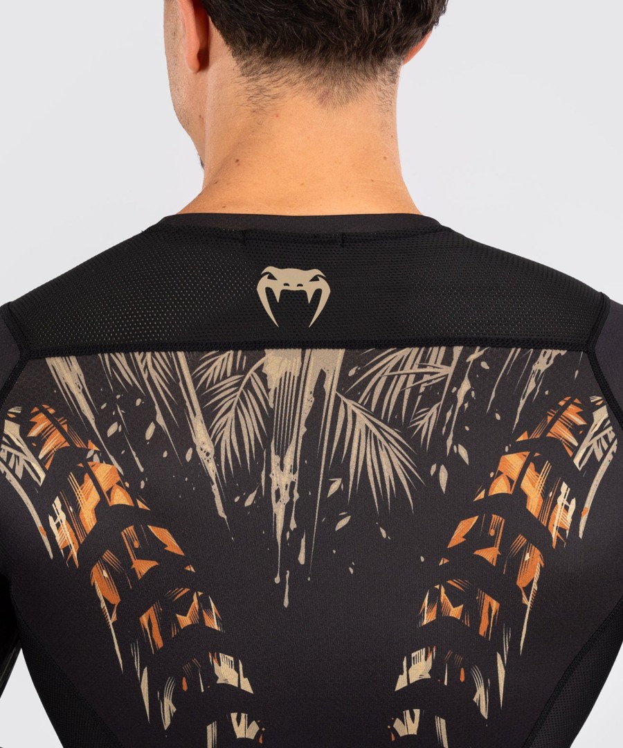 venum tiger herre langermet rashguard - svartneon oransje