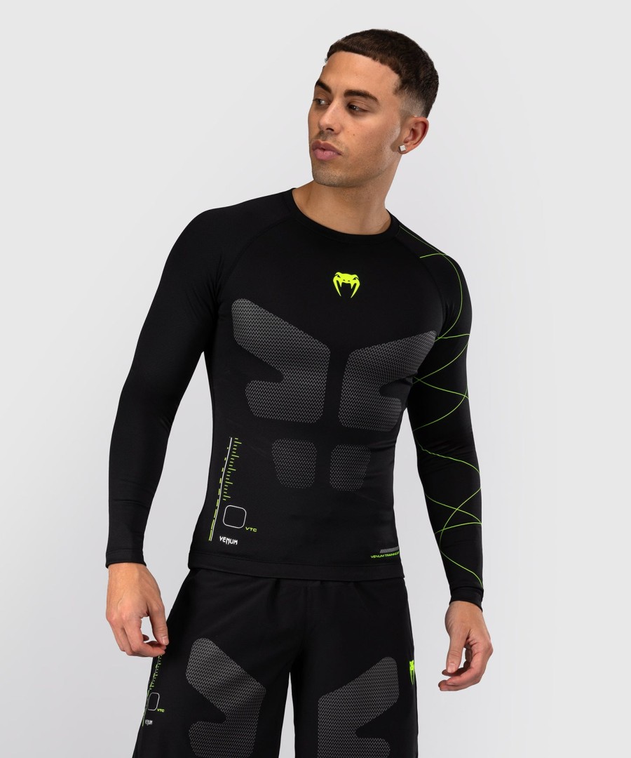 venum training camp 4.0 langermet rashguard - svartneongrønn