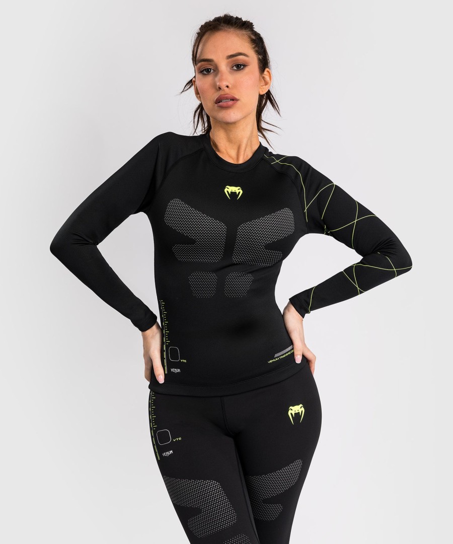 venum training camp 4.0 langermet rashguard - svartneongrønn