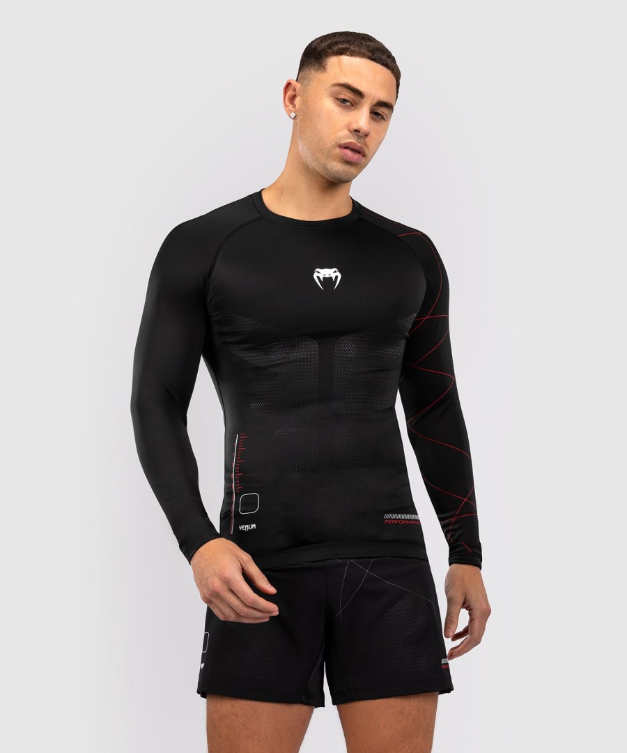 venum tactical xt herre langermet rashguard - svartildrød