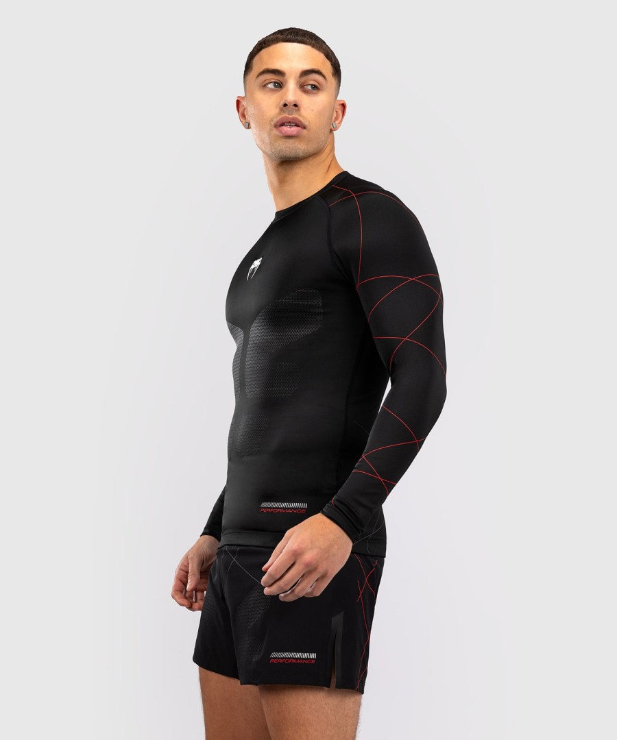 venum tactical xt herre langermet rashguard - svartildrød