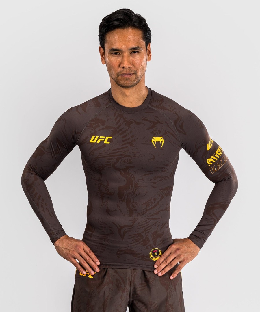 ufc fusion av venum fight week herre performance langermet rashguard - jordbrun