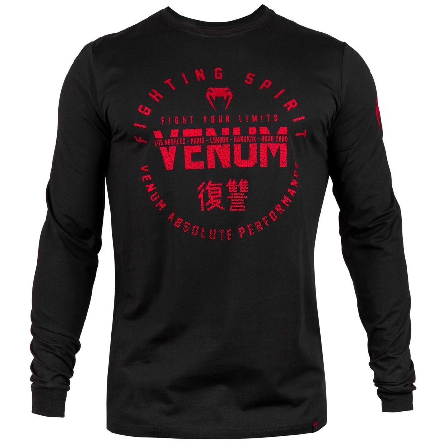 venum signature t-skjorte - lange ermer - svartrød