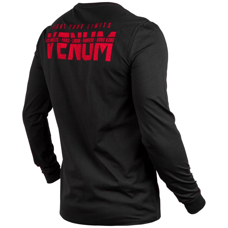venum signature t-skjorte - lange ermer - svartrød