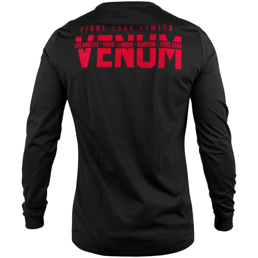 venum signature t-skjorte - lange ermer - svartrød