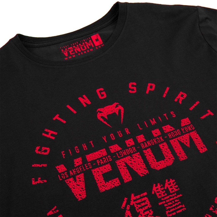 venum signature t-skjorte - lange ermer - svartrød