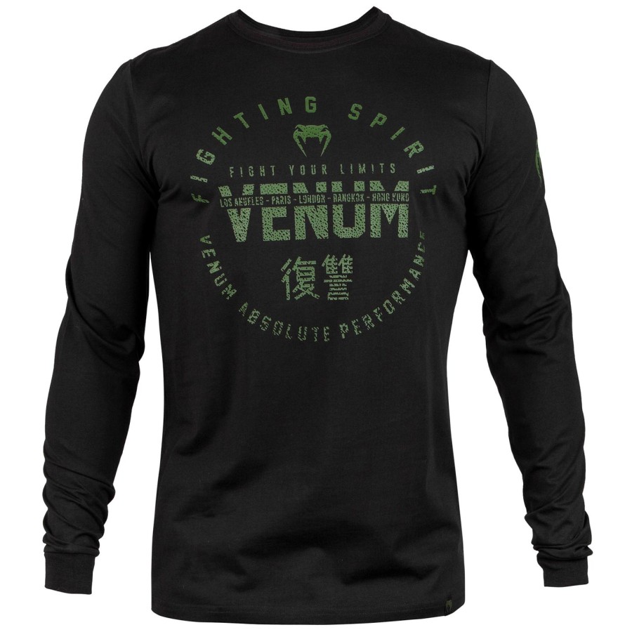 venum signature t-skjorte - lange ermer - svartkhaki - eksklusiv