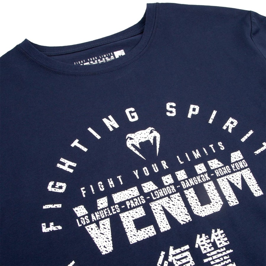 venum signature t-skjorte - lange ermer - marineblåhvit