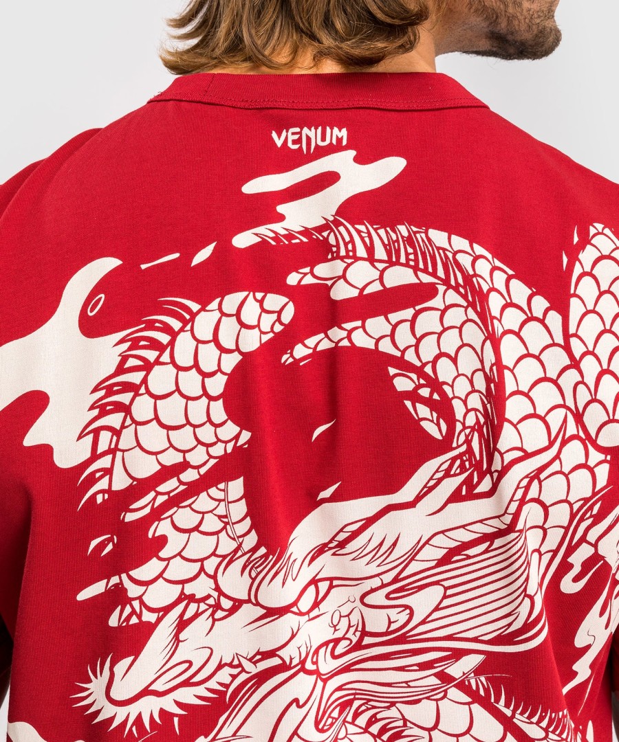 venum dragon flight herre t-skjorte - kirsebærrødkremhvit