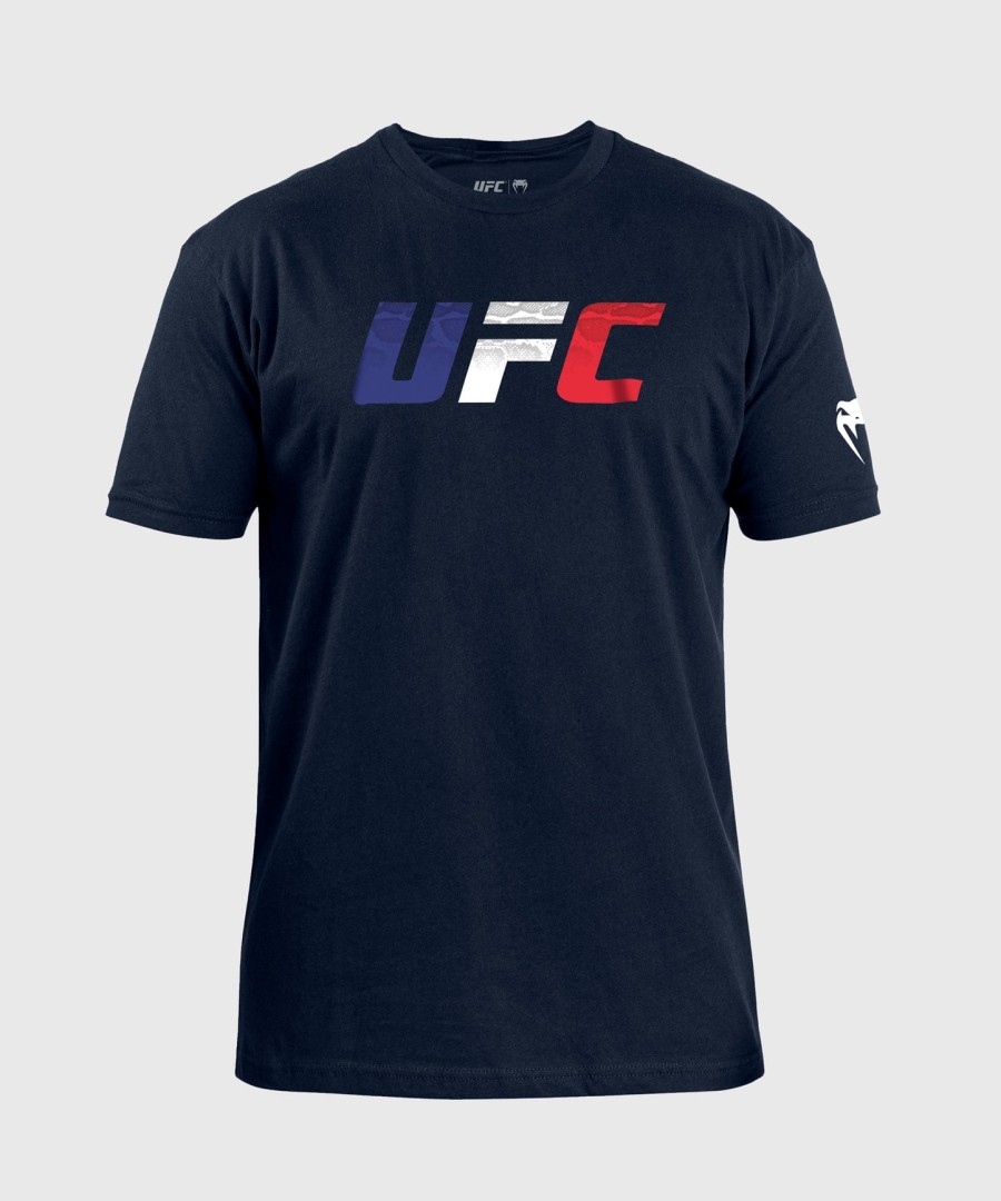 ufc unrivaled by venum marineblå t-skjorte med fransk flagg for menn