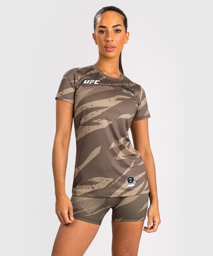 ufc adrenaline by venum fight week dame dry-tech t-skjorte - desert camo