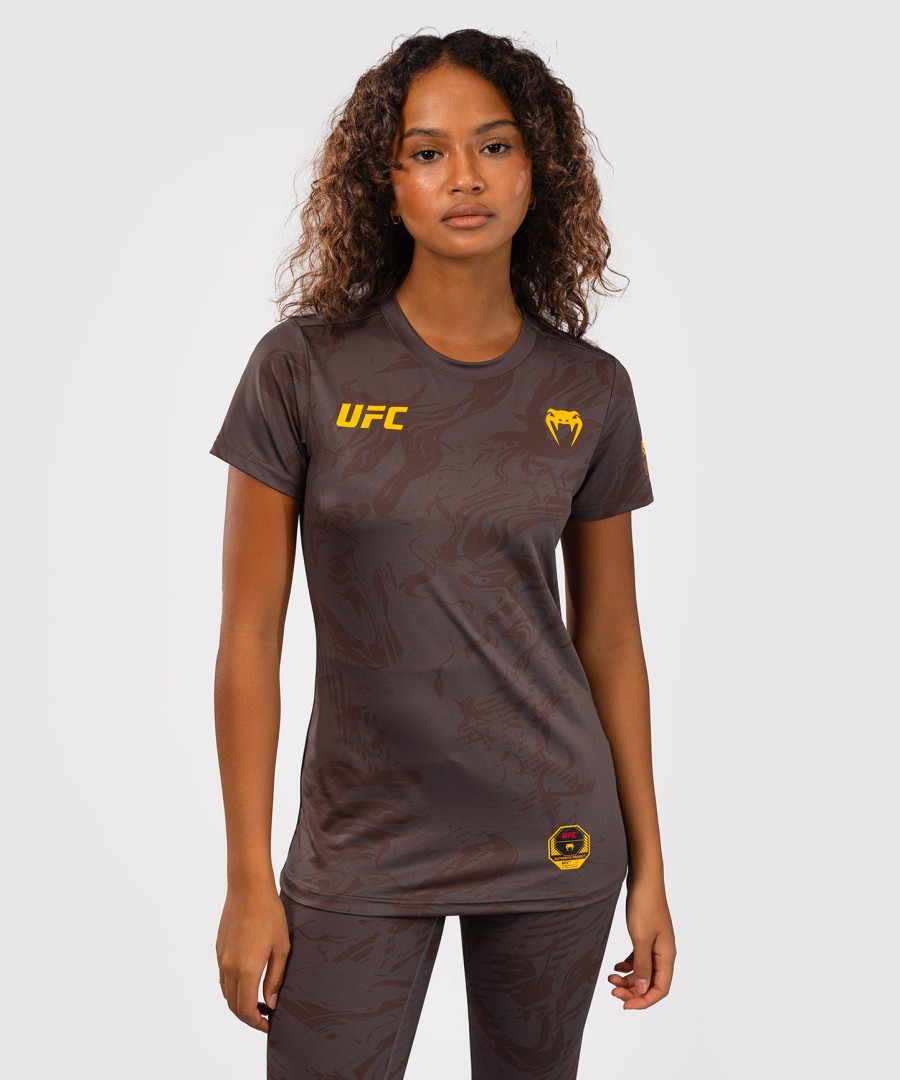 ufc fusion av venum fight week dame dry-tech t-skjorte - jordbrun