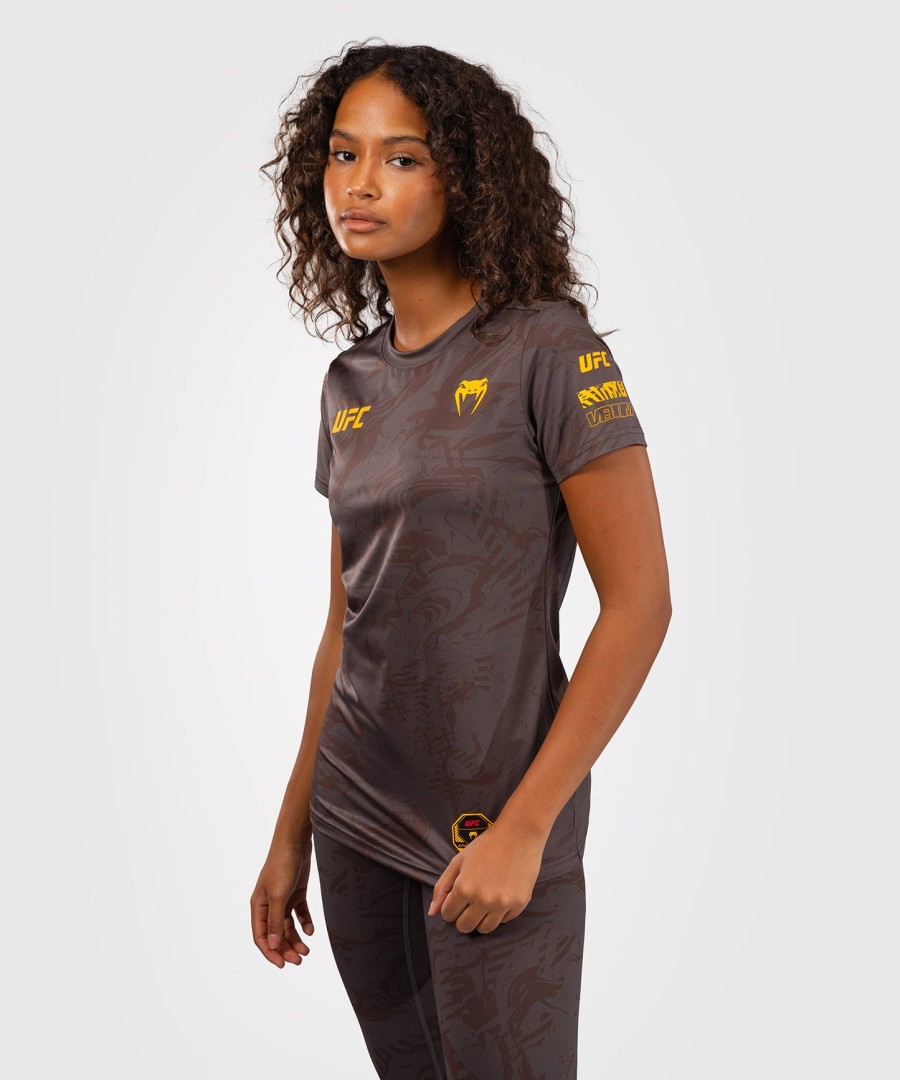 ufc fusion av venum fight week dame dry-tech t-skjorte - jordbrun