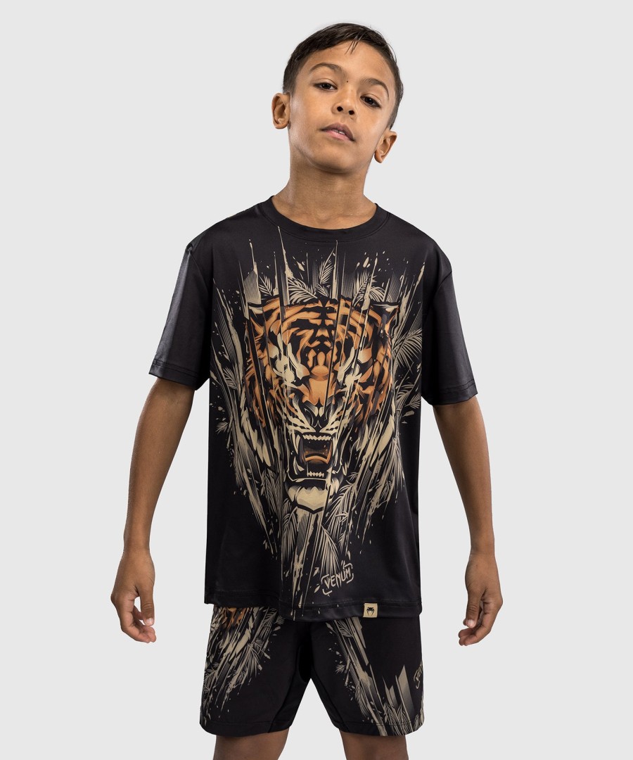 venum tiger barn dry tech t-skjorte - svartneon oransje