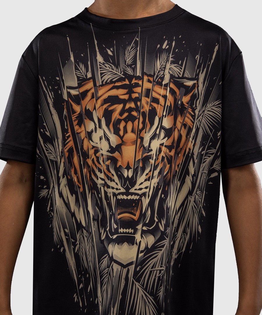 venum tiger barn dry tech t-skjorte - svartneon oransje