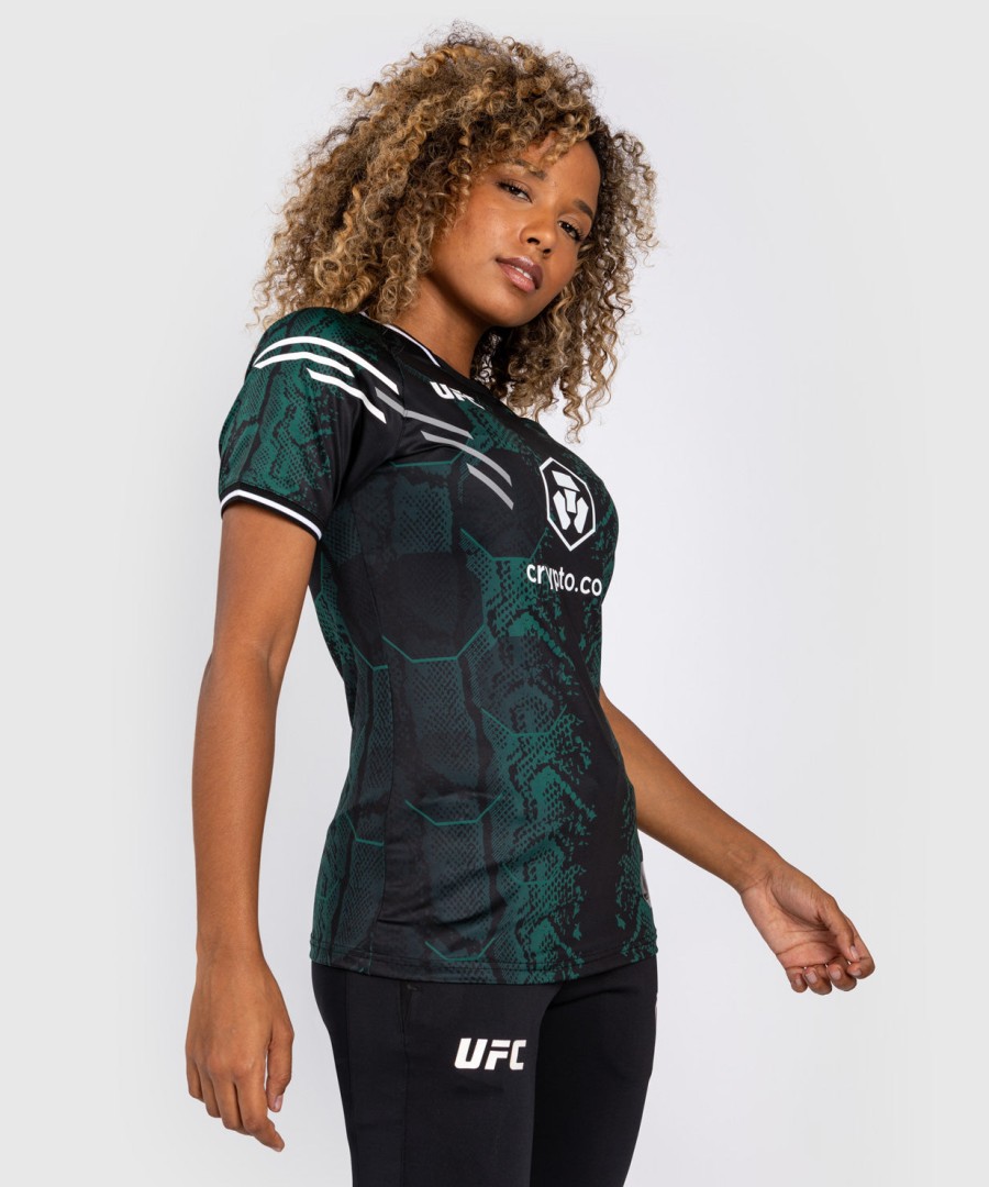 ufc adrenaline by venum autentisk fight night dame walkout-trøye - emerald edition - grønnsvart
