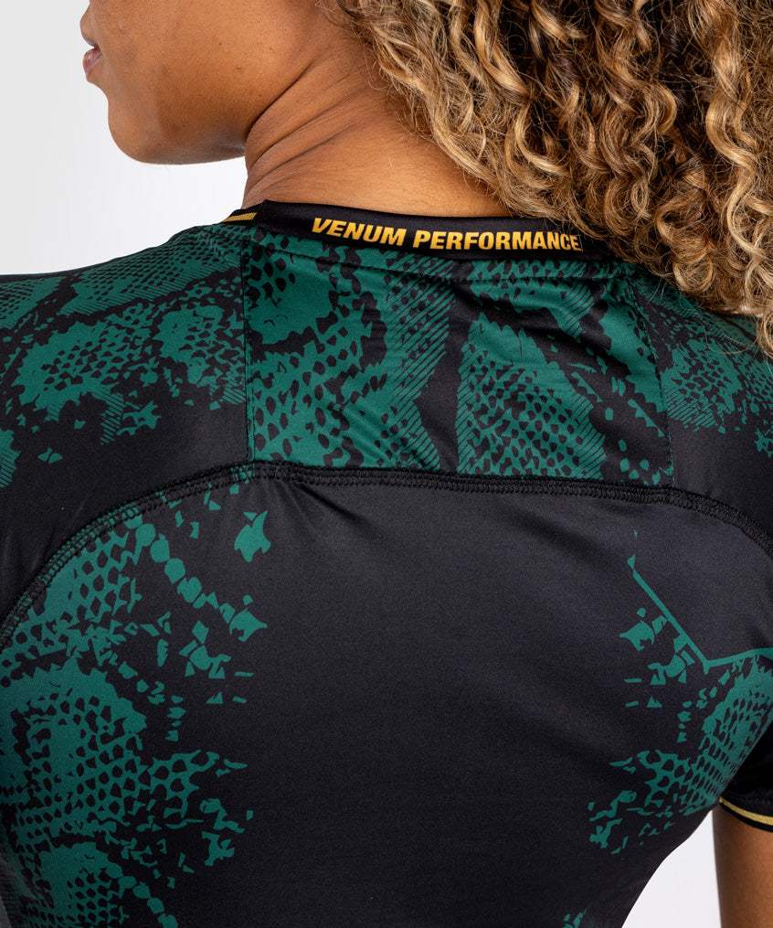 ufc adrenaline by venum autentisk fight night dame walkout-trøye grønnsvartgull - emerald edition