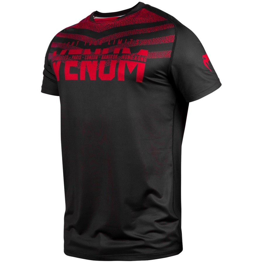venum signature dry tech t-skjorte - svartrød