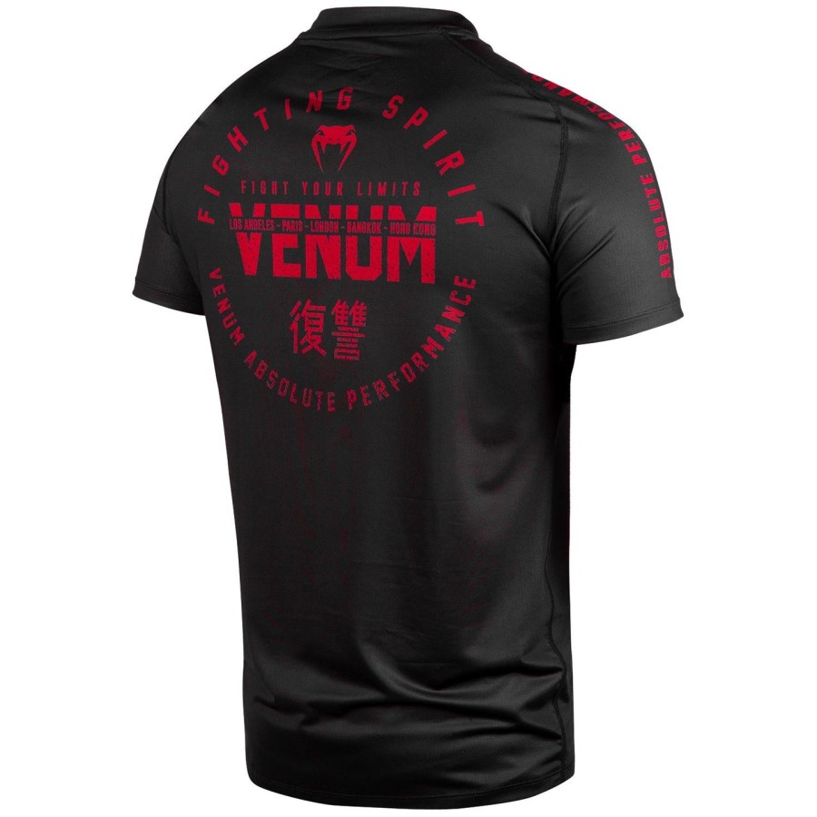 venum signature dry tech t-skjorte - svartrød