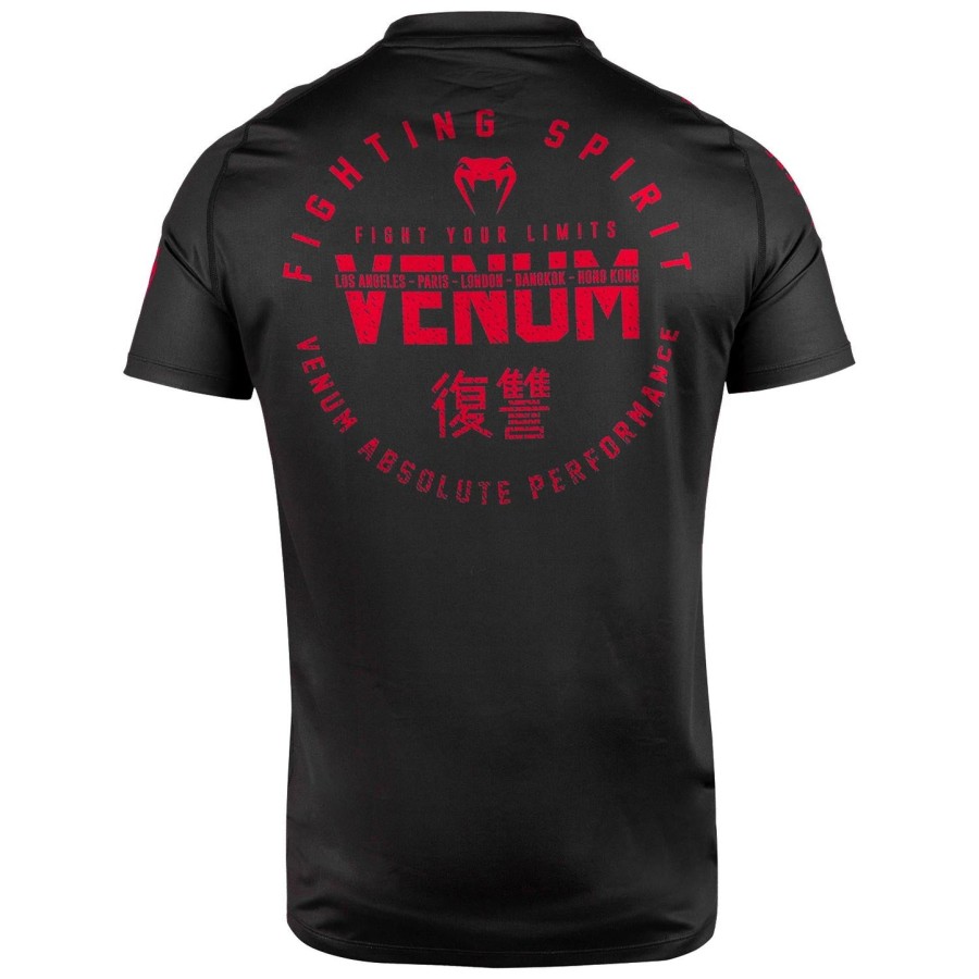 venum signature dry tech t-skjorte - svartrød