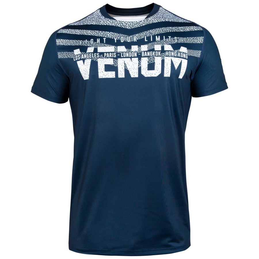 venum signature dry tech t-skjorte - marineblåhvit