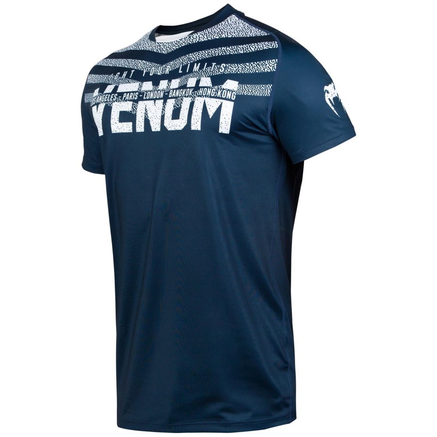 venum signature dry tech t-skjorte - marineblåhvit