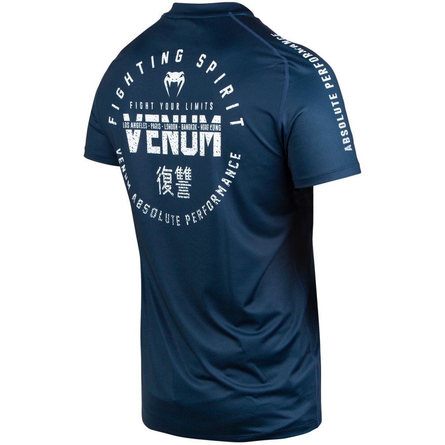 venum signature dry tech t-skjorte - marineblåhvit