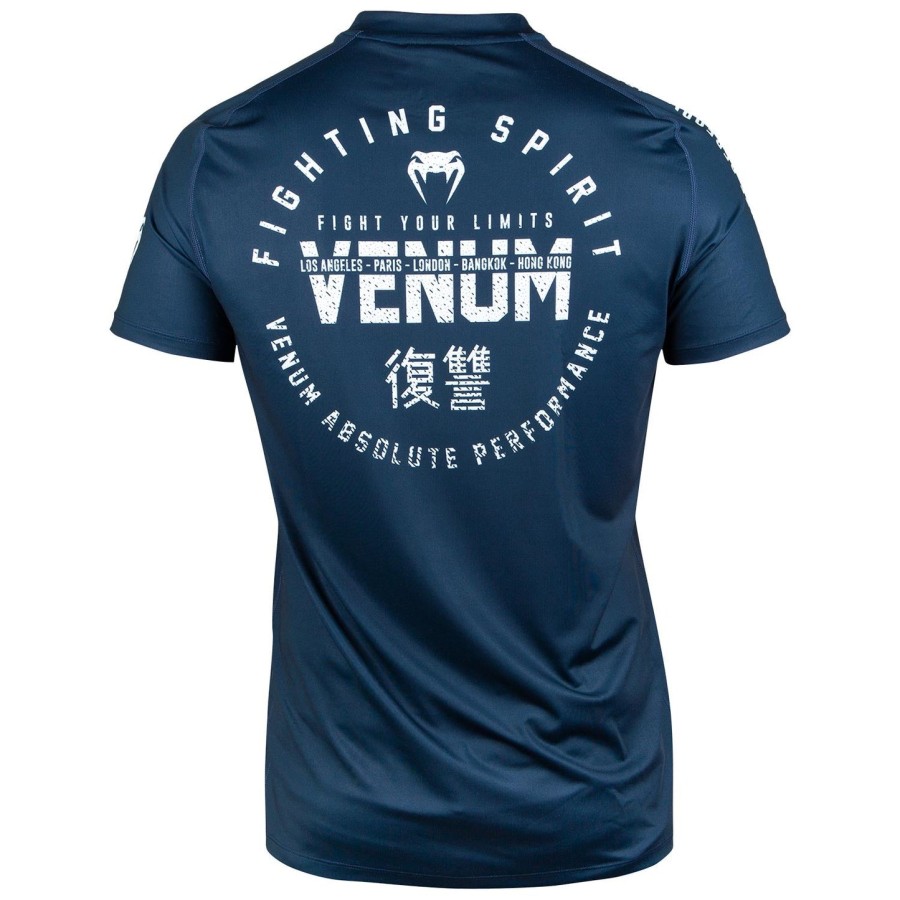 venum signature dry tech t-skjorte - marineblåhvit