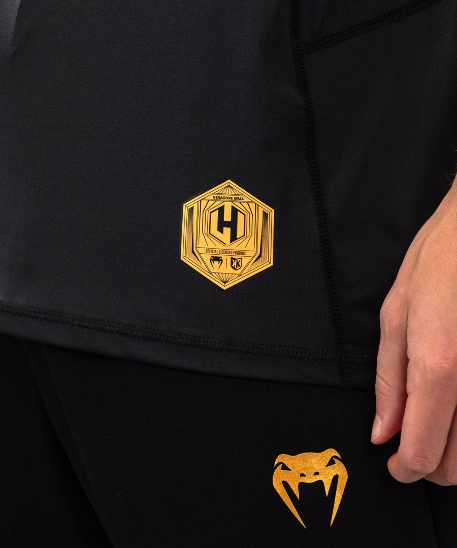 foot korner x venum hexagon mma t-skjorte - svartsølv