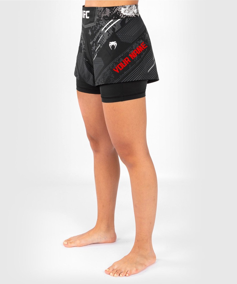 ufc adrenaline av venum personlig autentisk fight night kvinners kampshorts - svart