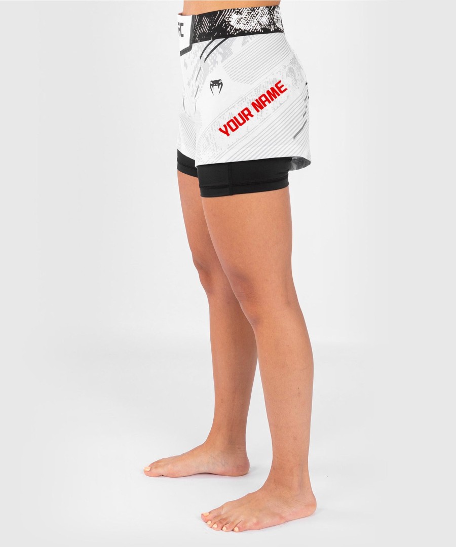ufc adrenaline av venum personlig autentisk fight night kvinners kampshorts – hvit
