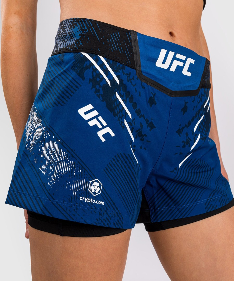 ufc adrenaline av venum personlig autentisk fight night kvinners kampshorts – blå