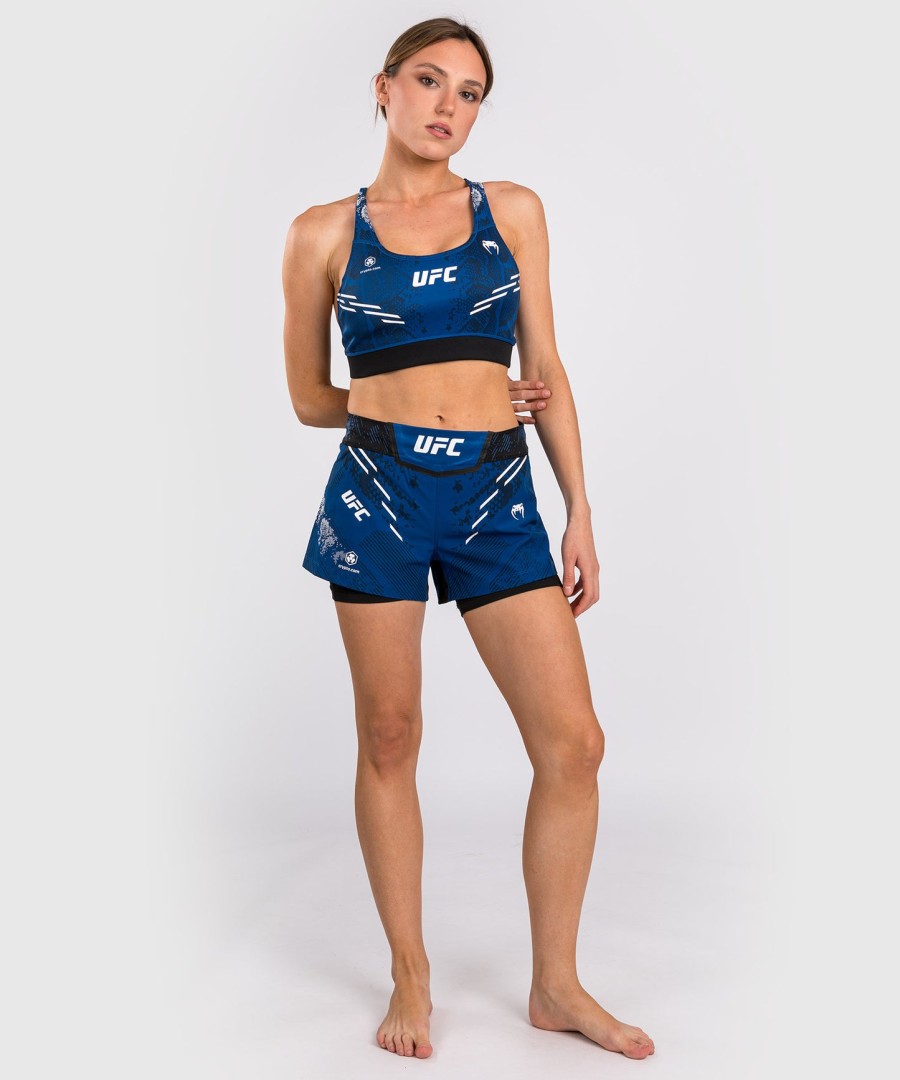 ufc adrenaline av venum personlig autentisk fight night kvinners kampshorts – blå