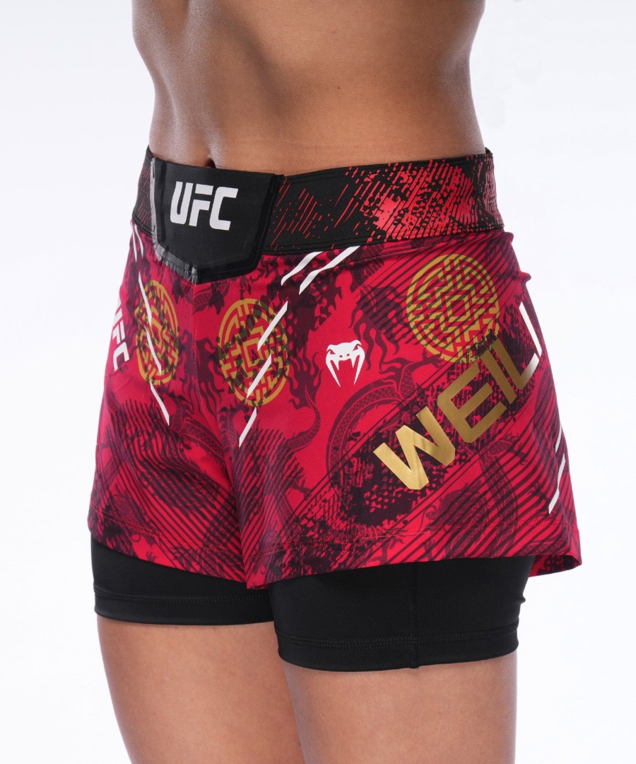 kvinner ufc uovertruffen av venum red zhang weili kampshorts