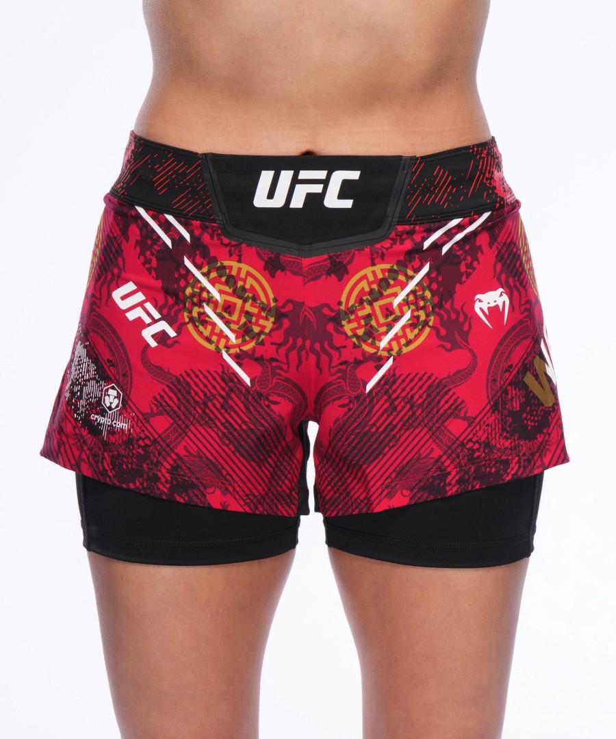 kvinner ufc uovertruffen av venum red zhang weili kampshorts