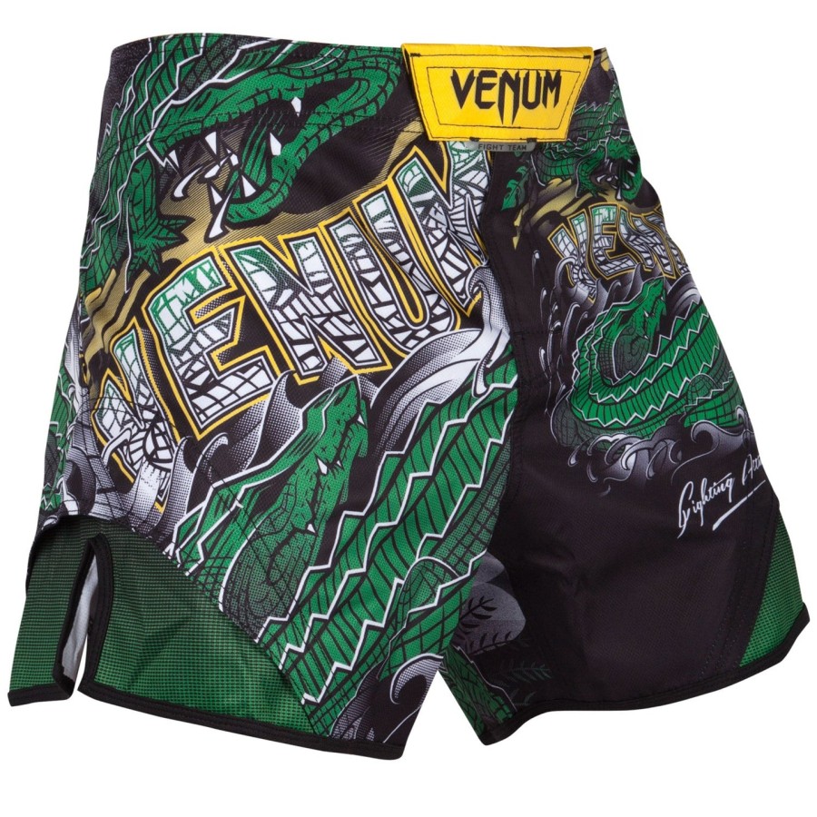 venum crocodile fightshorts - svartgrønn