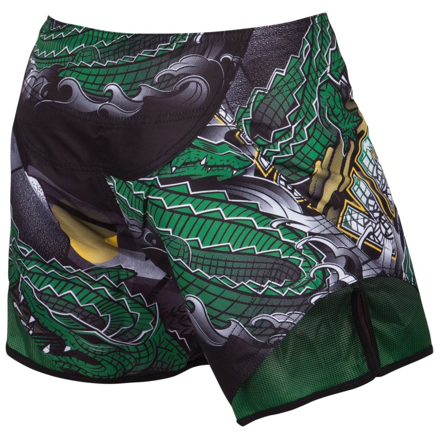 venum crocodile fightshorts - svartgrønn