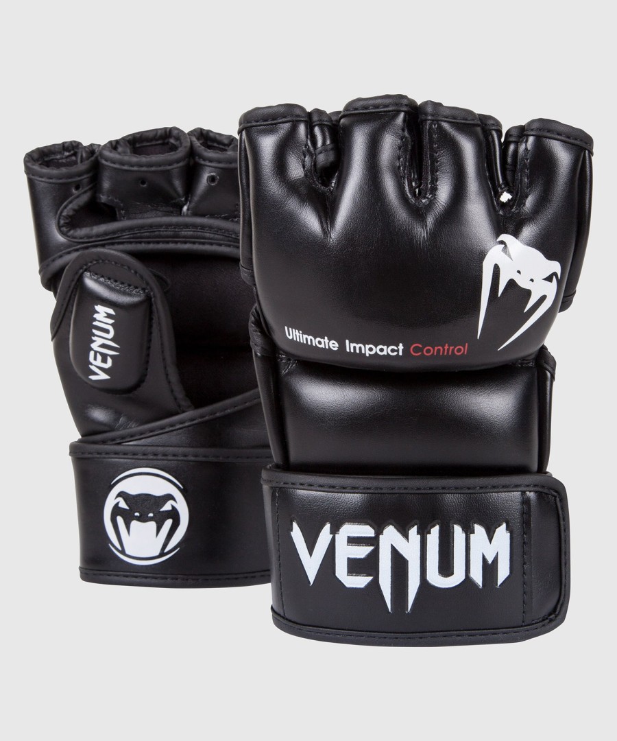 venum impact mma-hansker - skintex-lær - svart