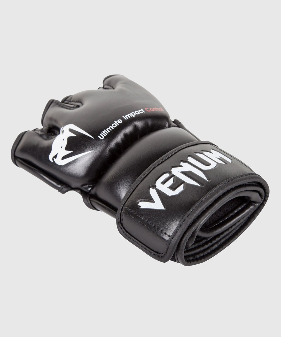 venum impact mma-hansker - skintex-lær - svart