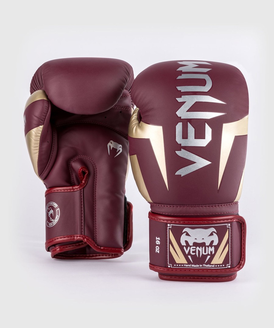 venum elite boksehansker - burgundergull