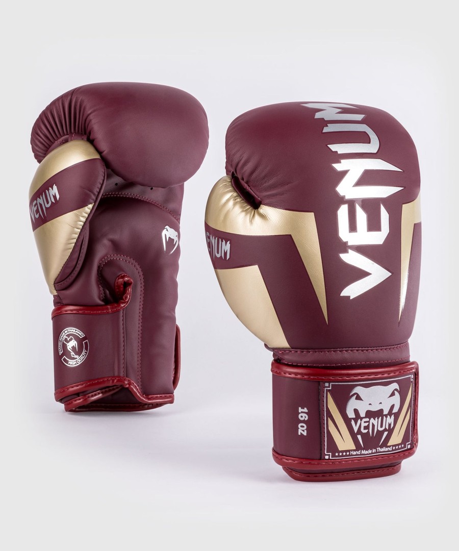 venum elite boksehansker - burgundergull