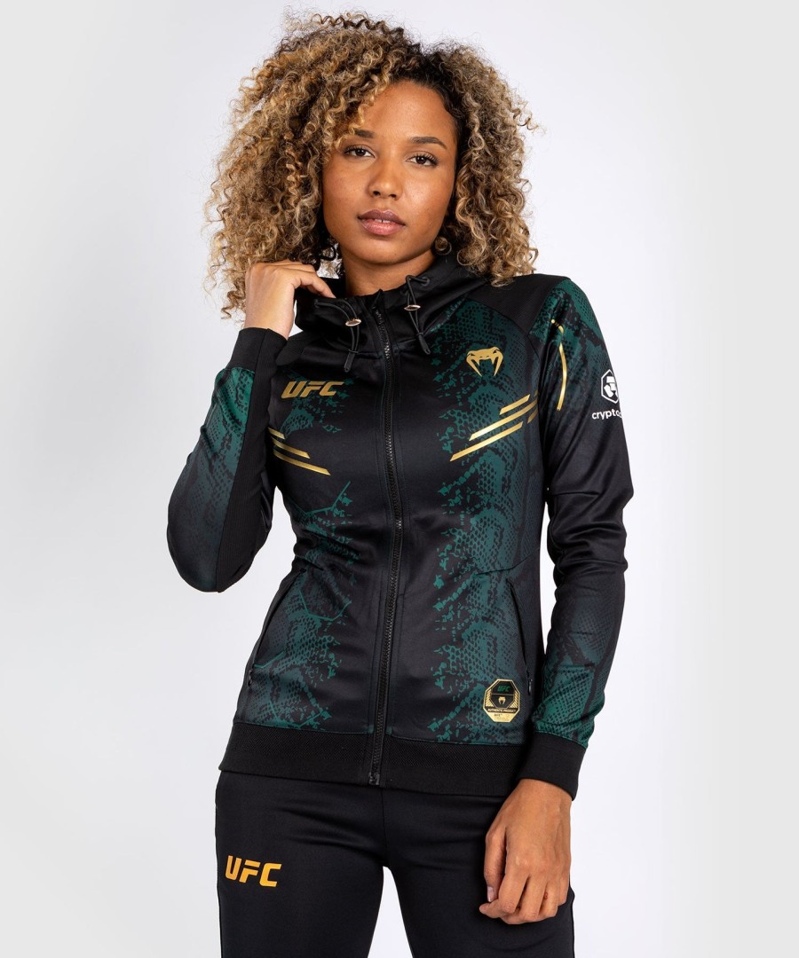 ufc adrenaline by venum authentic fight night women walkout hettegenser - emerald edition - grønnsvartgull
