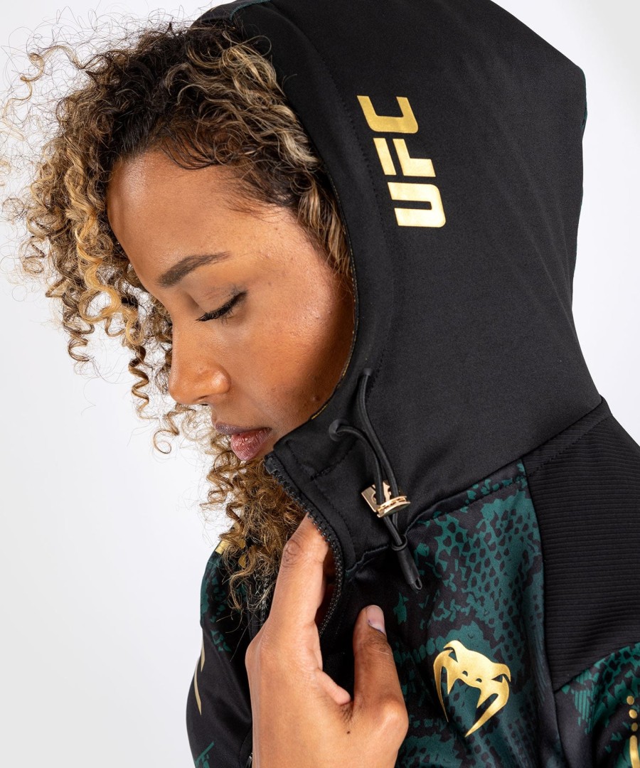 ufc adrenaline by venum authentic fight night women walkout hettegenser - emerald edition - grønnsvartgull