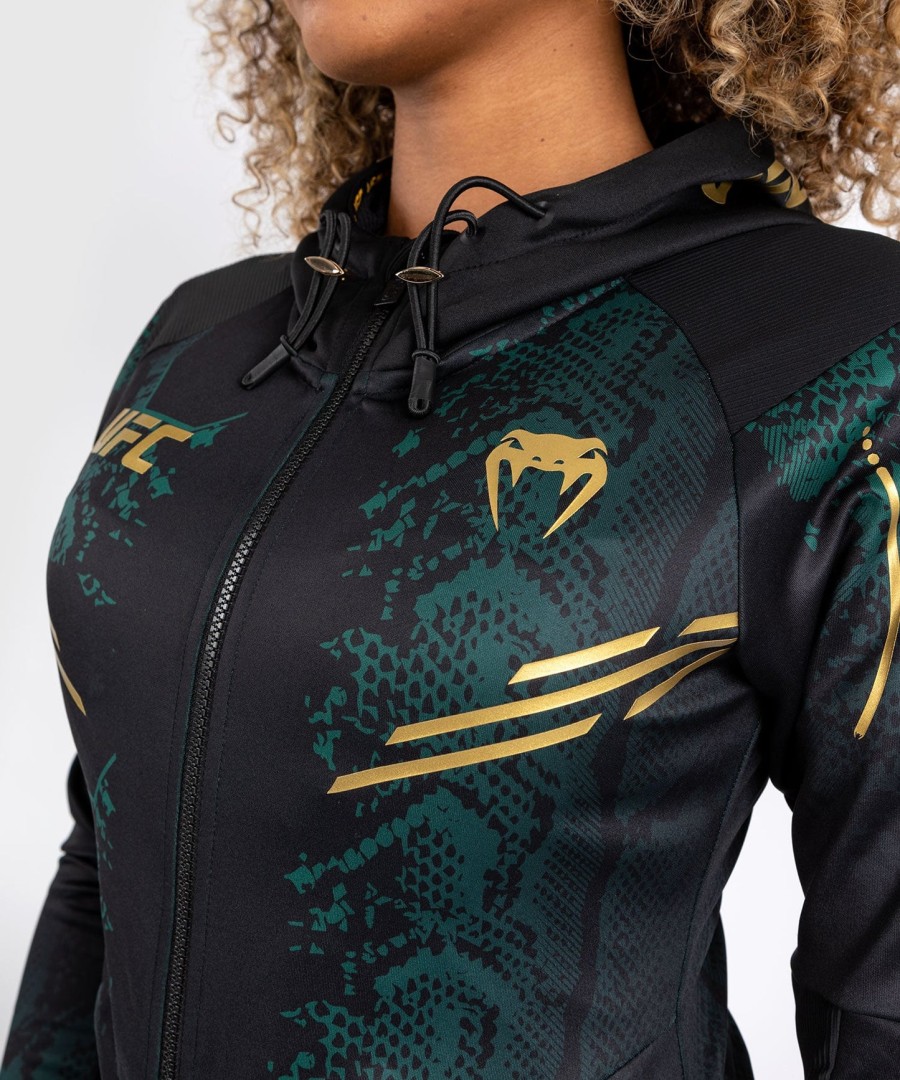 ufc adrenaline by venum authentic fight night women walkout hettegenser - emerald edition - grønnsvartgull