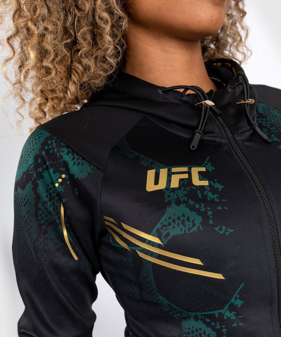 ufc adrenaline by venum authentic fight night women walkout hettegenser - emerald edition - grønnsvartgull