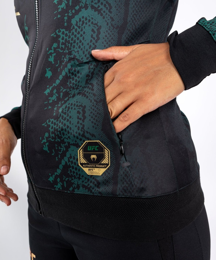 ufc adrenaline by venum authentic fight night women walkout hettegenser - emerald edition - grønnsvartgull