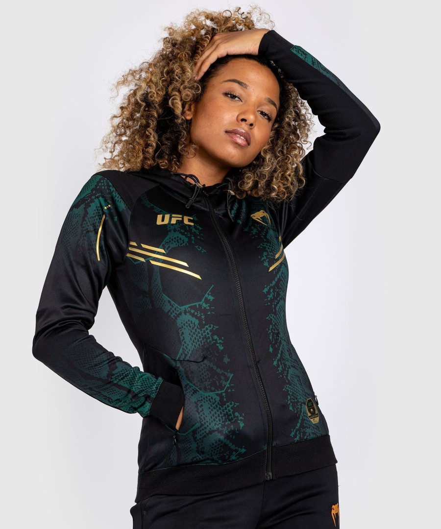ufc adrenaline by venum authentic fight night women walkout hettegenser - emerald edition - grønnsvartgull