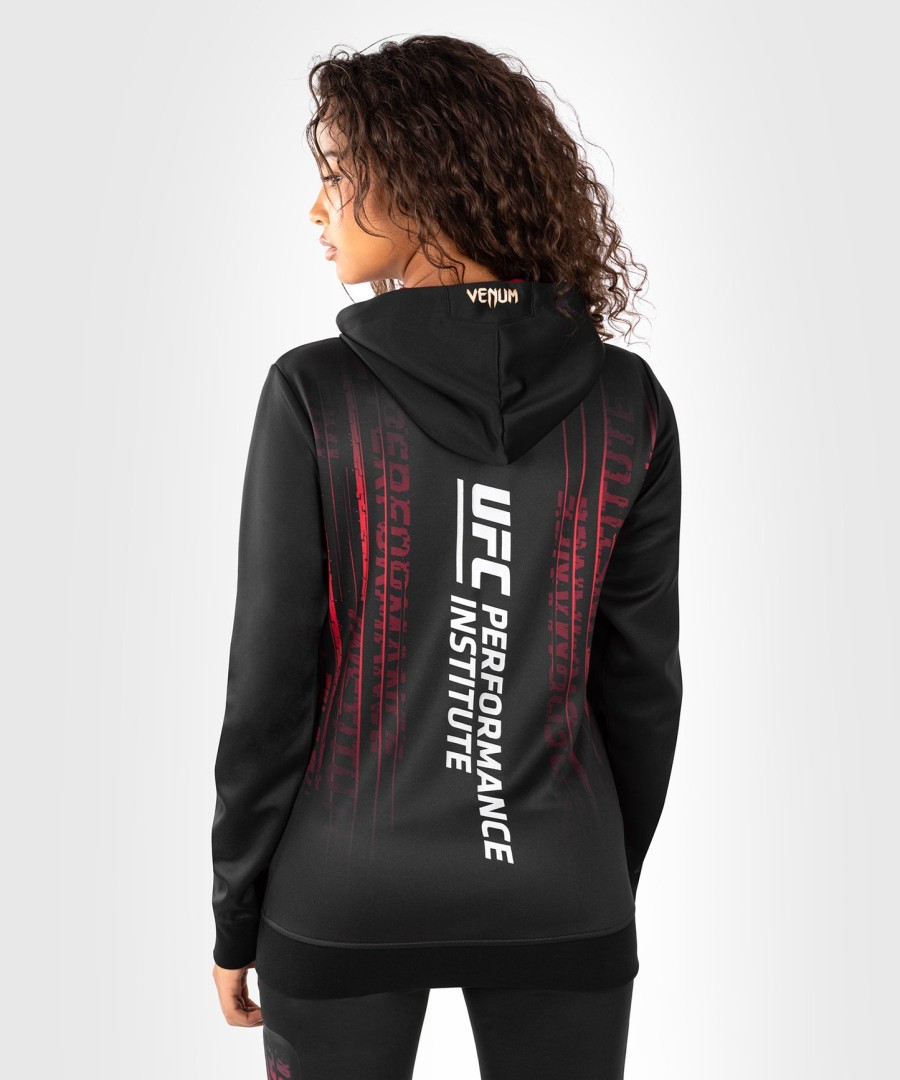 ufc venum performance institute 2.0 dame hettegenser med glidelås - svartrød