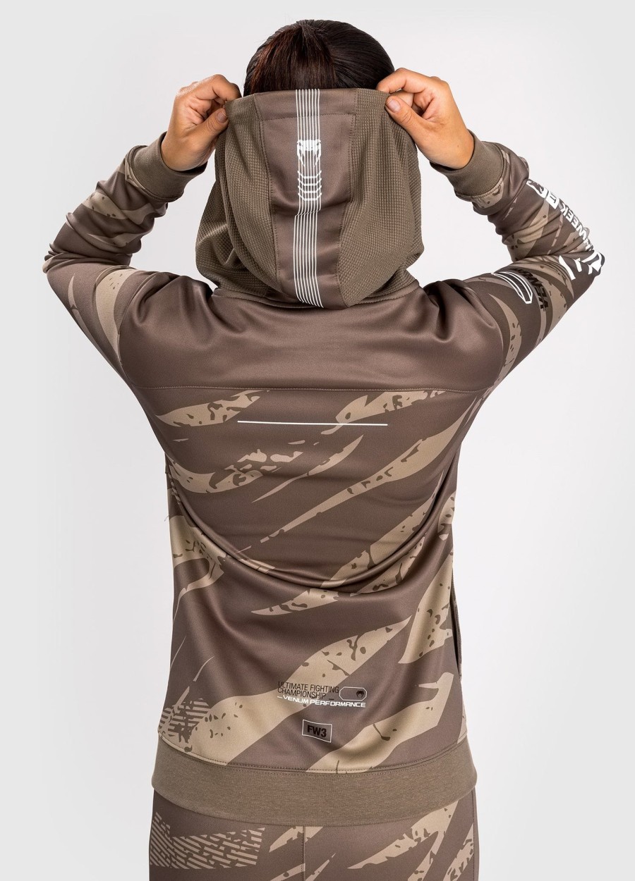ufc adrenaline by venum fight week hettegenser med glidelås for kvinner – desert camo