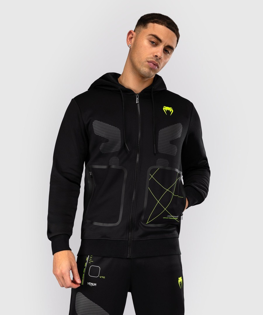 venum training camp 4.0 full zip hettegenser - svartneongrønn